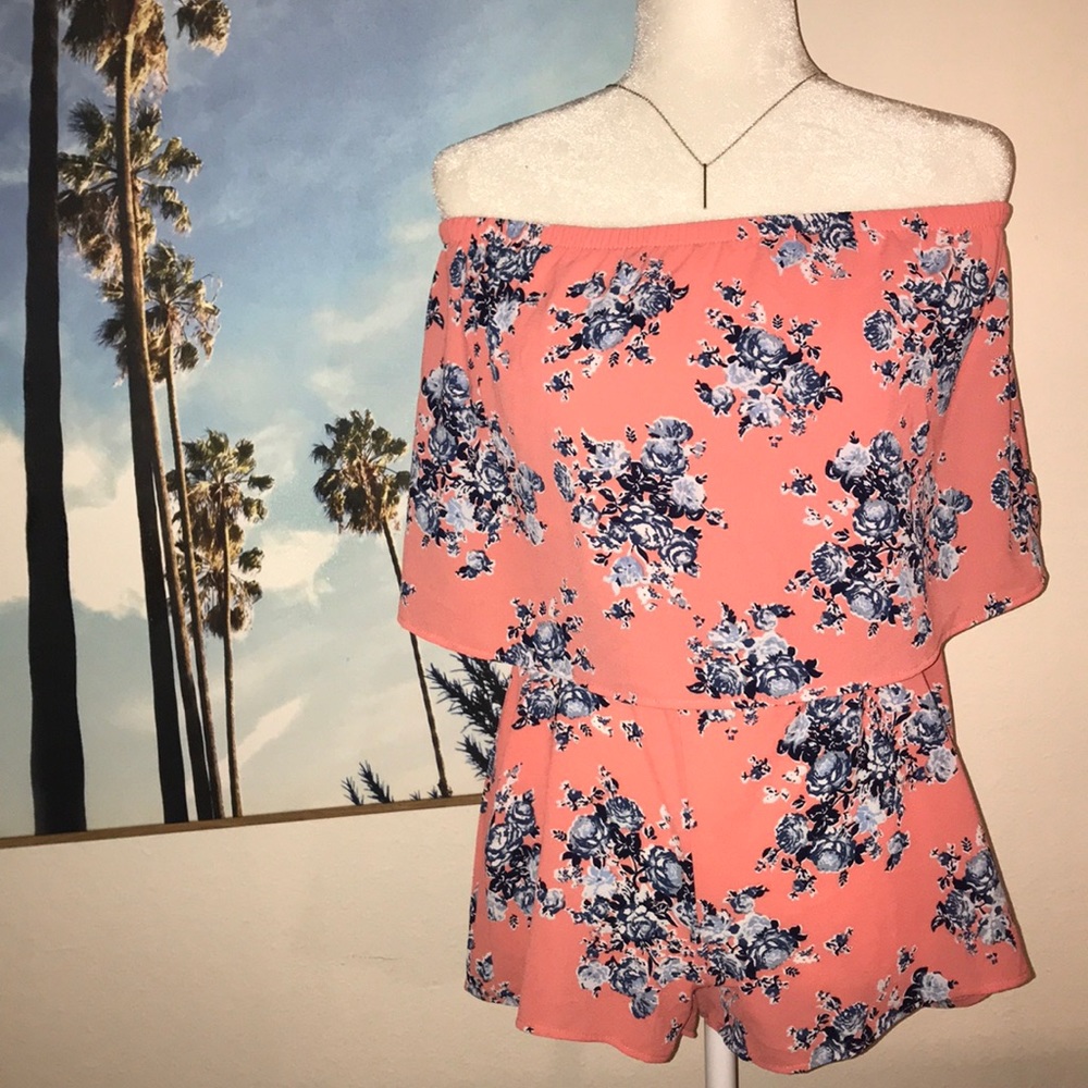 Rose print romper